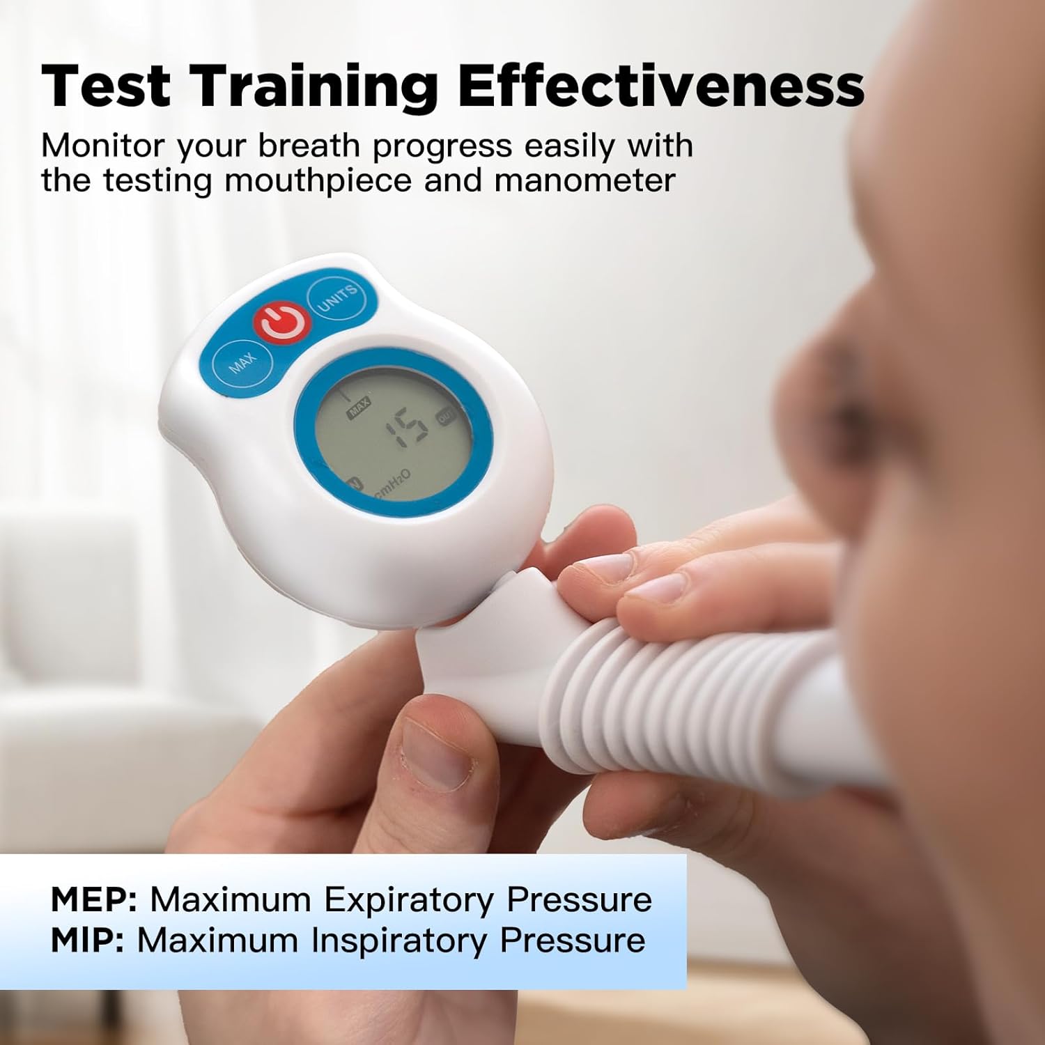 Dispositivo digital de exercícios respiratórios para pulmões | Treinador pulmonar para treinamento dos músculos respiratórios