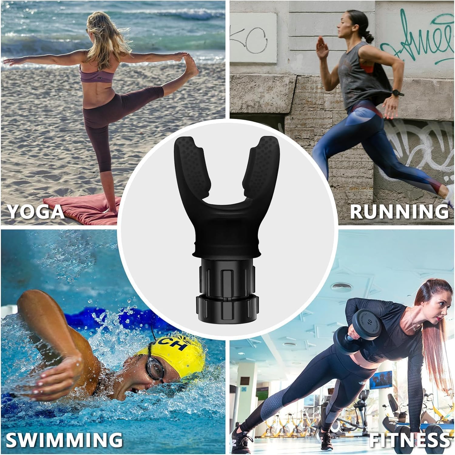 Treinador Respiratório Portátil – Exercitador de Músculos com Resistência Ajustável