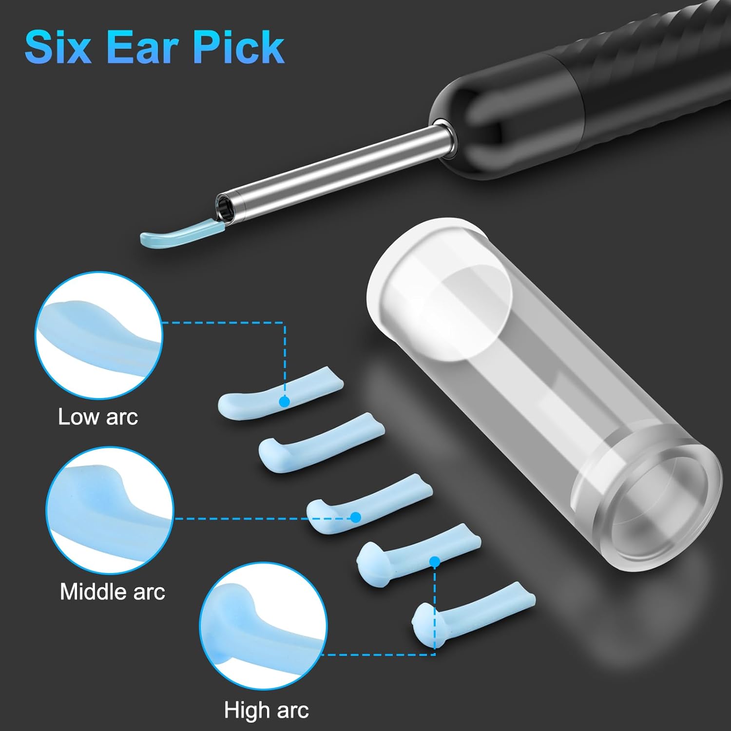 Kit Removedor de Cera Auricular com Câmara 1080P – 8 Peças para Limpeza Segura do Ouvido