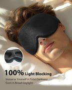 Máscara de Dormir com Peso – 3D Contornada, Efeito Blackout, Tira Ajustável para Homens e Mulheres
