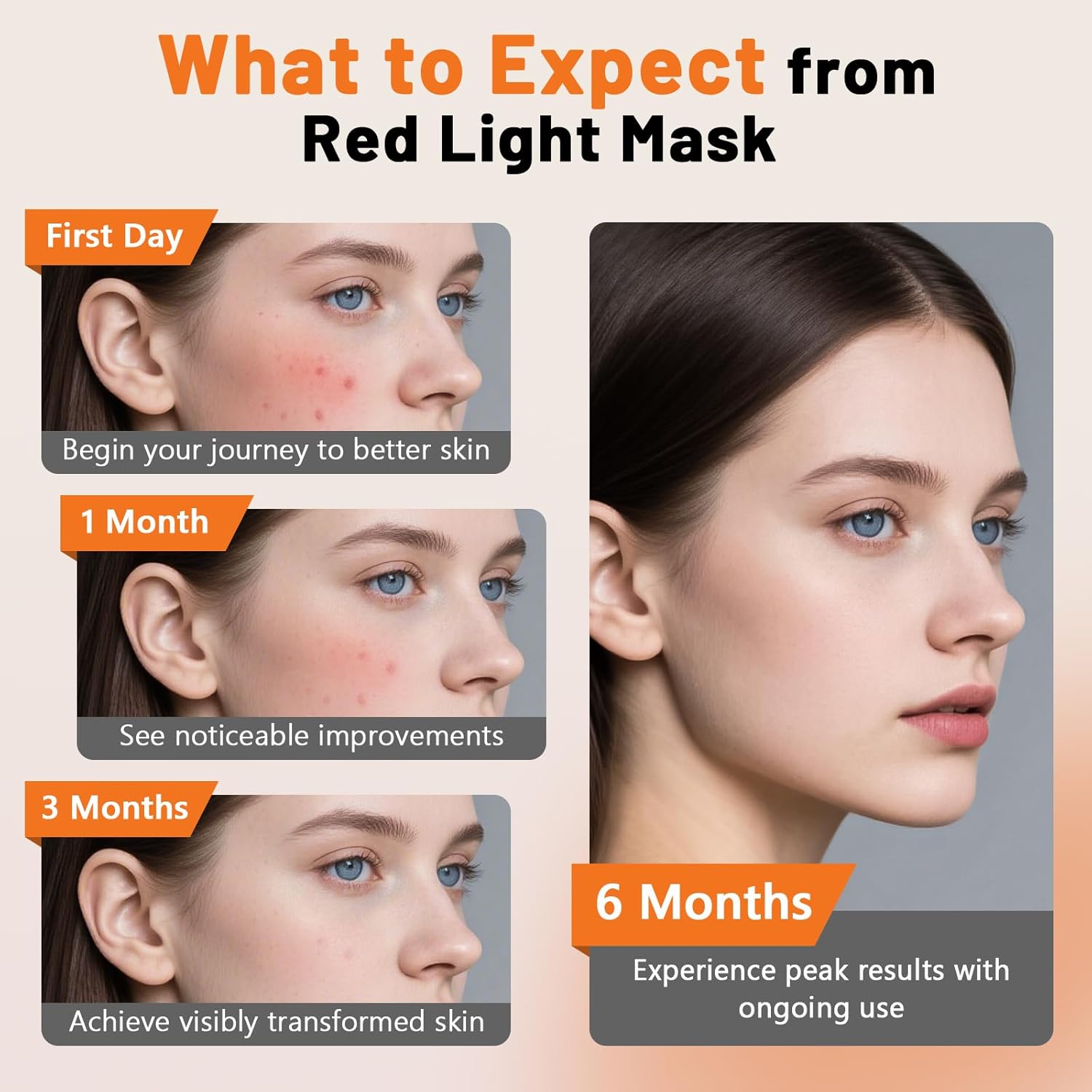 Máscara LED de Fototerapia Facial – 8 Modos, Terapia de Luz Vermelha e Infravermelha, Anti-Envelhecimento, com Controlo Remoto e Temporizador