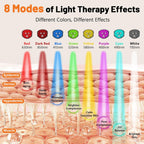Máscara LED de Fototerapia Facial – 8 Modos, Terapia de Luz Vermelha e Infravermelha, Anti-Envelhecimento, com Controlo Remoto e Temporizador