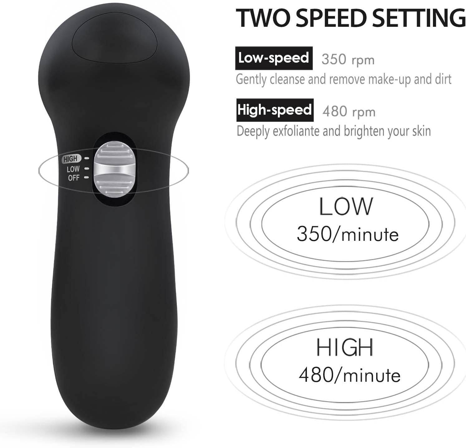 Escova de Limpeza Facial Elétrica – 6 Cabeças Intercambiáveis para Limpeza Profunda, Esfoliação Suave, Remoção de Pontos Negros e Massagem