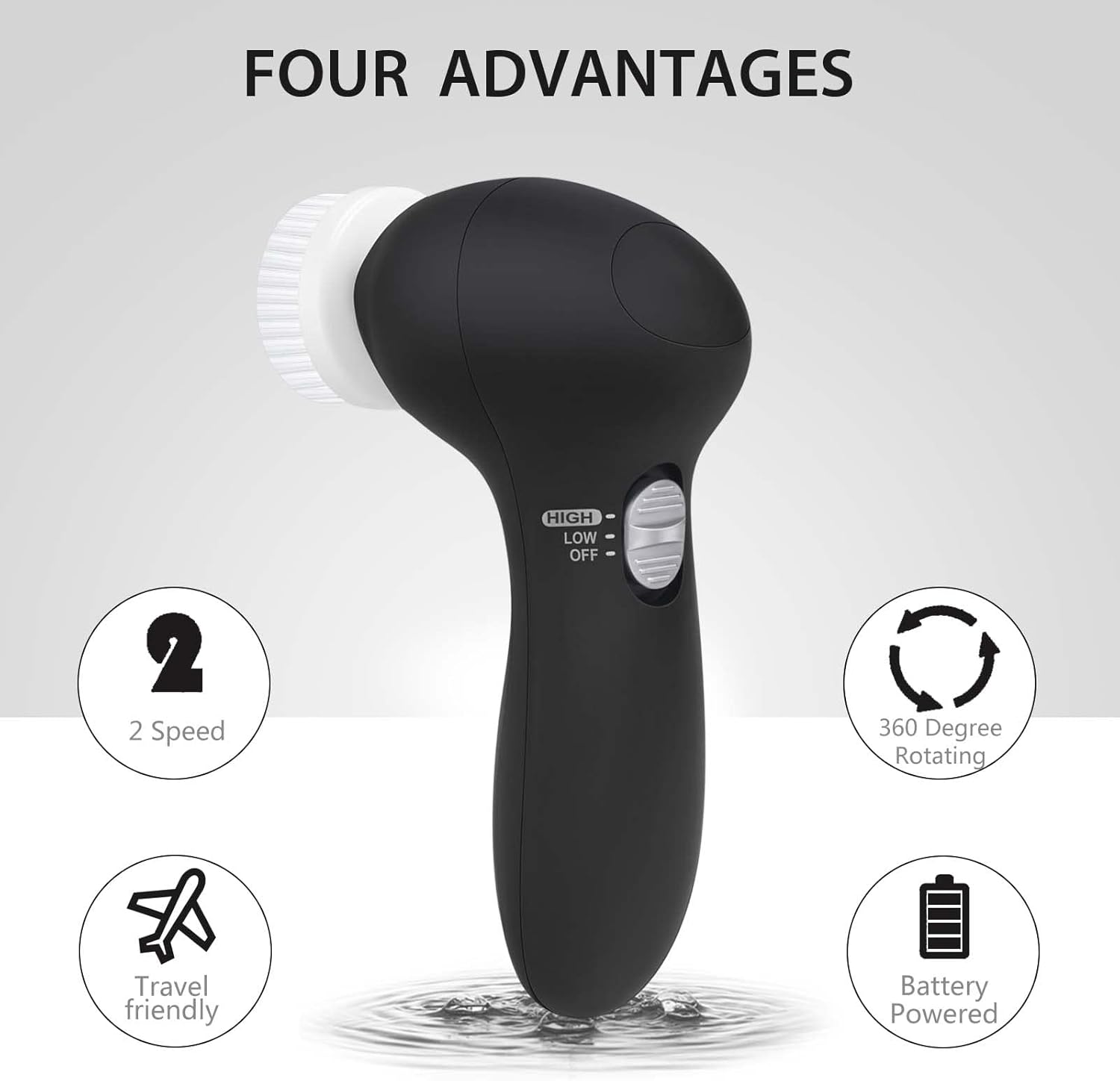 Escova de Limpeza Facial Elétrica – 6 Cabeças Intercambiáveis para Limpeza Profunda, Esfoliação Suave, Remoção de Pontos Negros e Massagem
