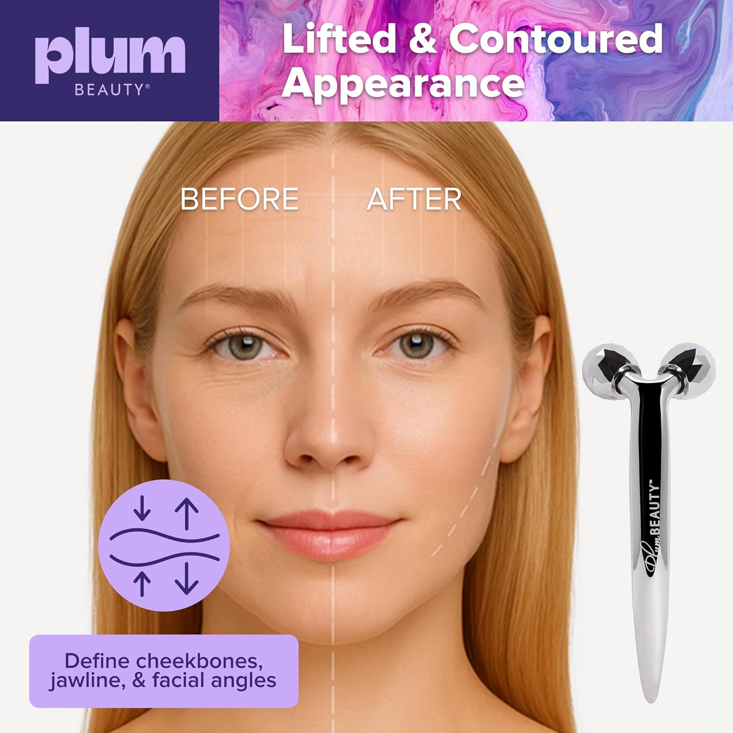 Rolo Facial para Mulheres e Homens – Massajador de Beleza, Estimula a Drenagem Linfática e Cuidados de Pele
