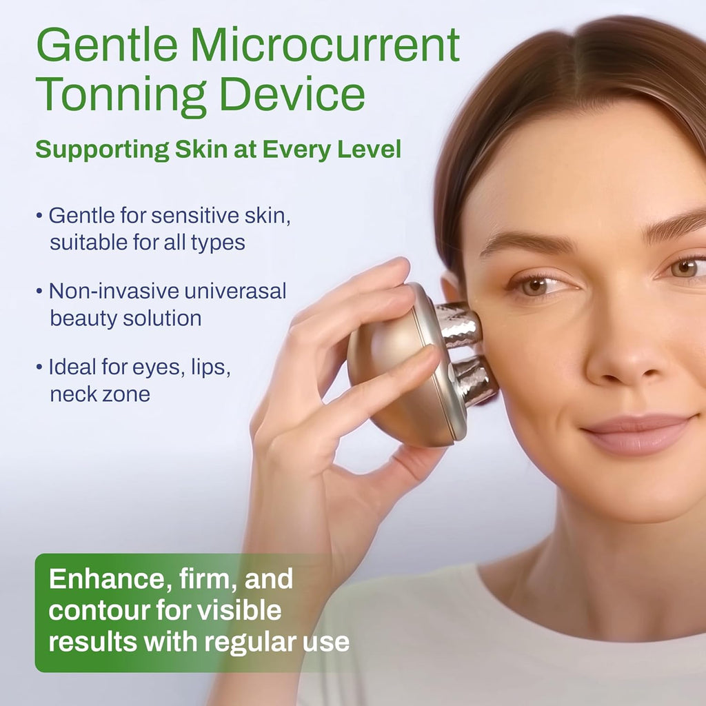 Dispositivo Facial de Microcorrente – Massajador para Rosto, Olhos e Pescoço, Rolo de Beleza para Massagem Relaxante e Cuidados de Pele