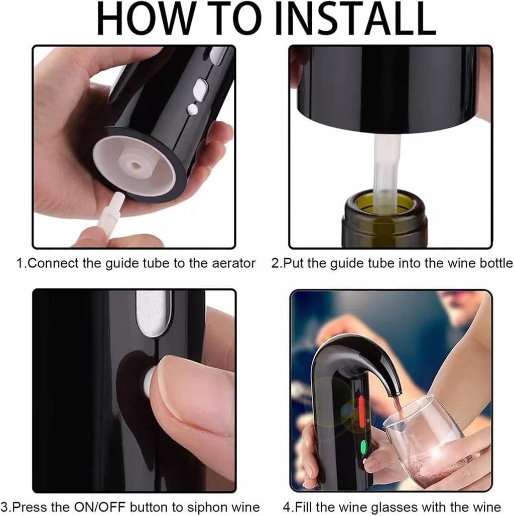 Electric Wine Aerator, Wine Decanter Pump Dispenser Gifts Set