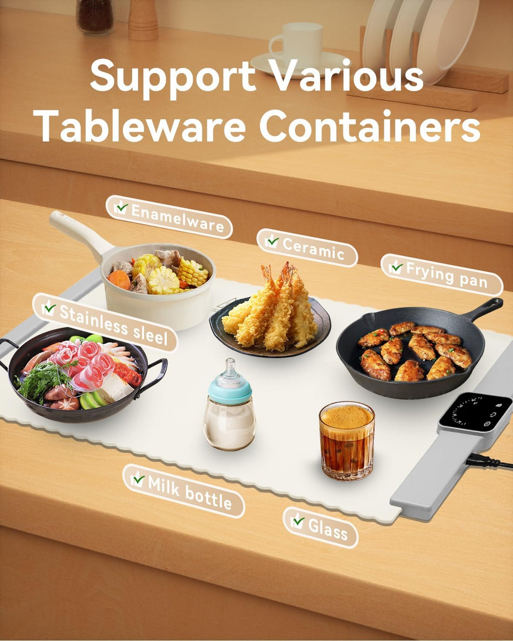 Food Warmer Mat, Electric Portable Silicone Warming Plate