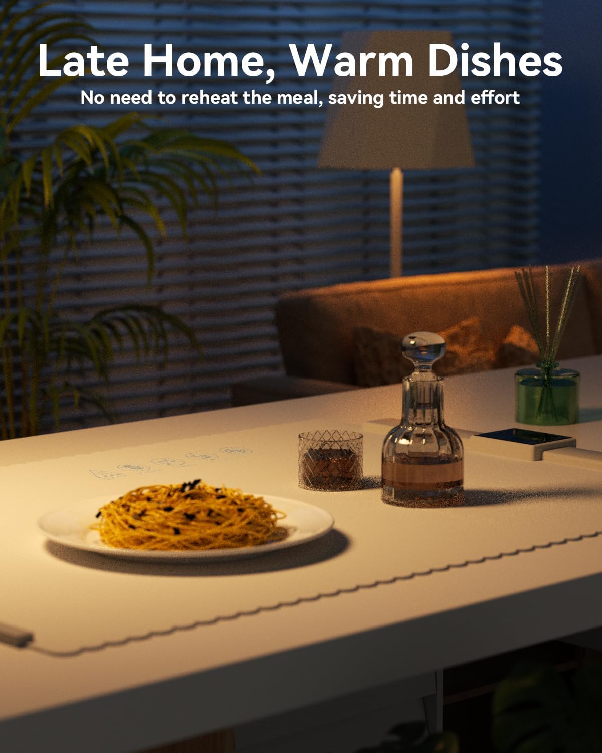 Food Warmer Mat, Electric Portable Silicone Warming Plate