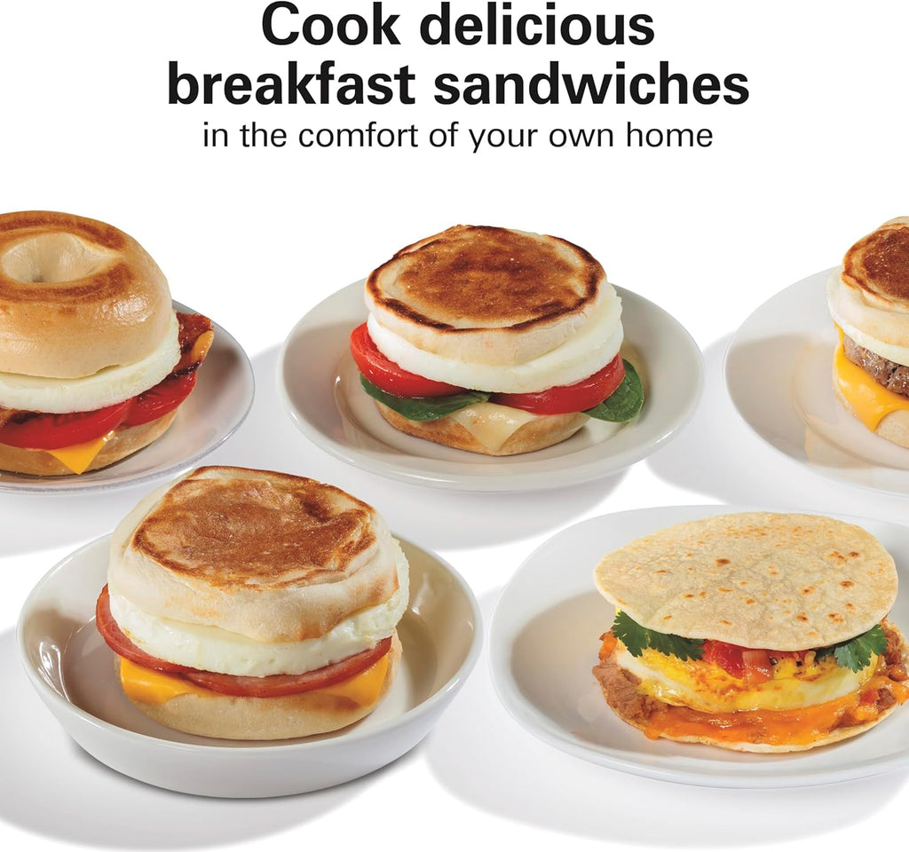 Hamilton Beach Dual Breakfast Sandwich Maker with Timer, Ready in 5 Minutes