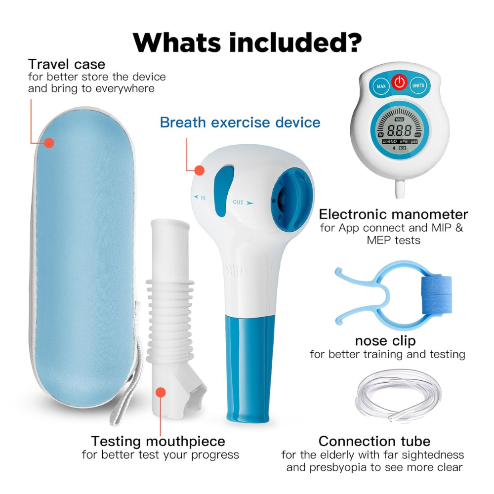 Dispositivo digital de exercícios respiratórios para pulmões | Treinador pulmonar para treinamento dos músculos respiratórios