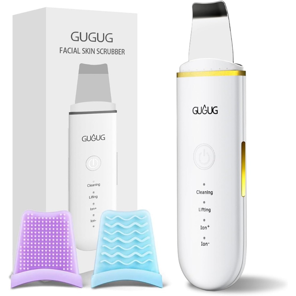 Espátula Facial Ultrassónica – Removedor de Pontos Negros, Limpeza Profunda dos Poros, 4 Modos de Tratamento