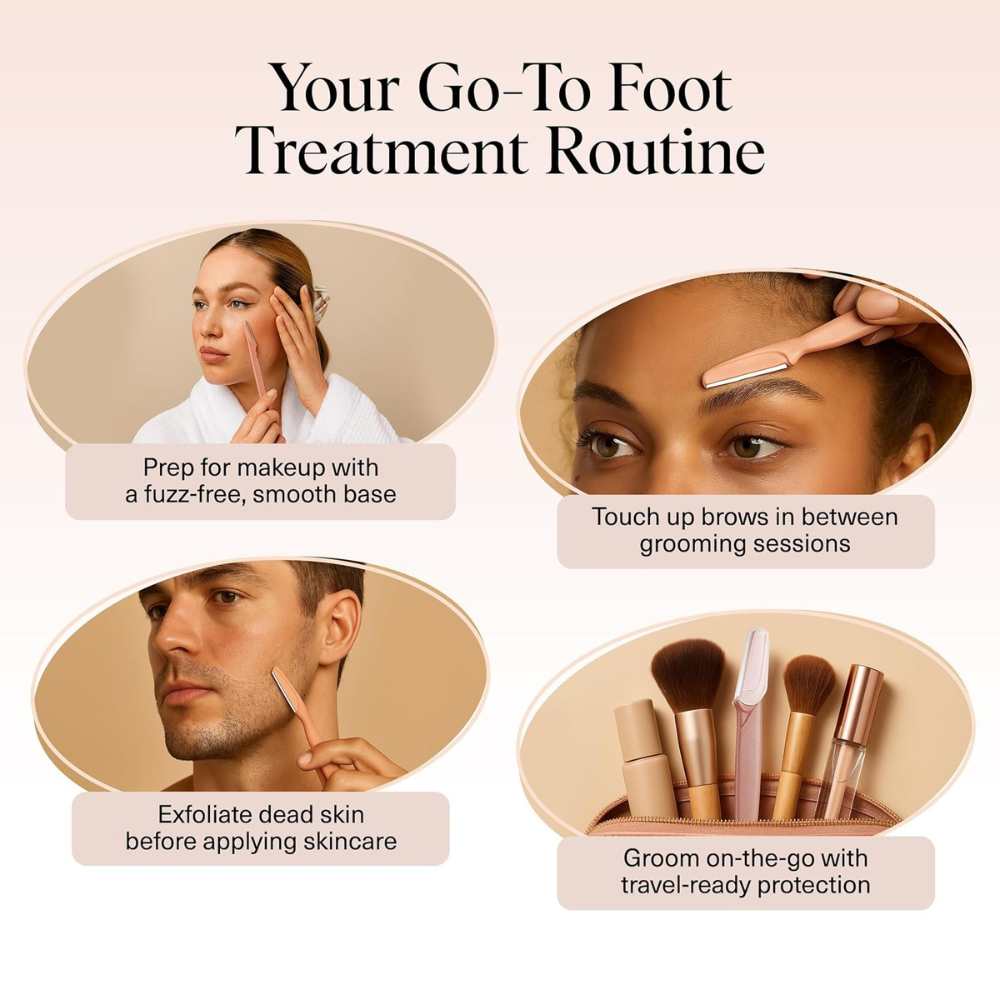 Navalhas Faciais para Mulheres e Homens – Aparador de Sobrancelhas, Depilador Facial e Ferramenta de Esfoliação para Pele Suave